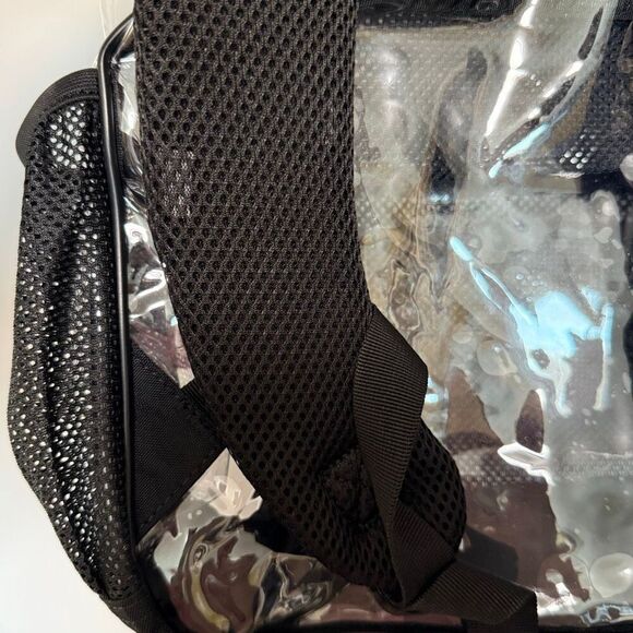 Clear Backpack Heavy Duty PVC Transparent Waterproof (Black trim) NWOT 17x12x6\